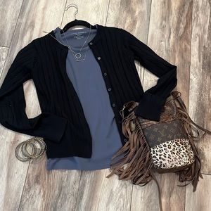 Black Cableknit Sweater Cardigan